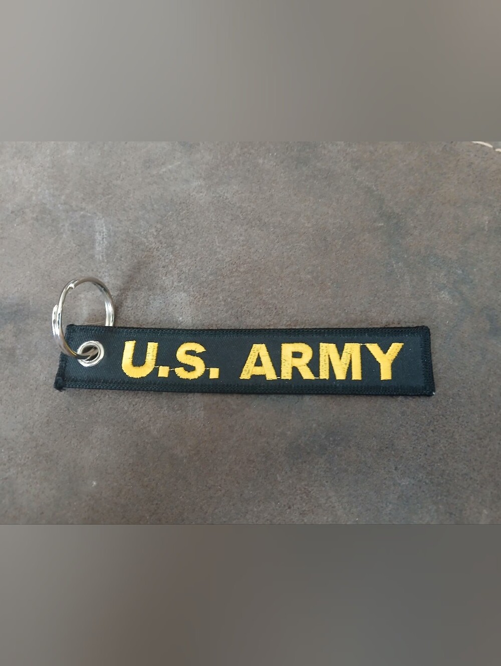 Source Unknown Black and Gold U.S. ARMY Keychain Strap